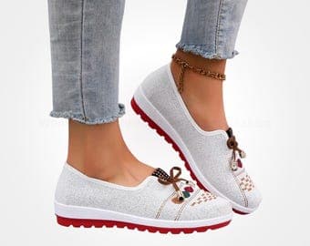 Women's Lightweight Summer Sneakers – Breathable Mesh Casual Walking Shoes, Soft Comfort Flats, Clearance Free Shipping